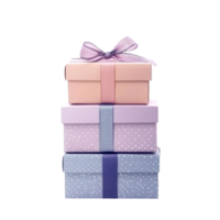Gift boxes stack isolate on transparent background png