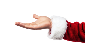 Santa Claus's hand holding empty isolate on transparent background png