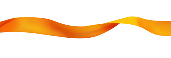 orange Straight ribbon isolate on transparent background png