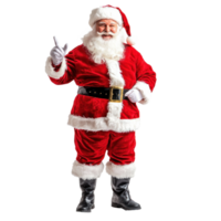 Happy Santa Claus standing front view isolate on transparent background png