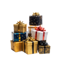 Pile of Gift boxes front view isolate on transparent background png