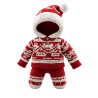 Christmas knitted clothe 3D isolate on transparent background png