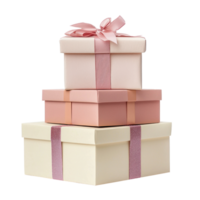 Pile of Gift boxes front view isolate on transparent background png