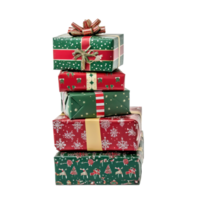 Christmas Presents stack isolate on transparent background png