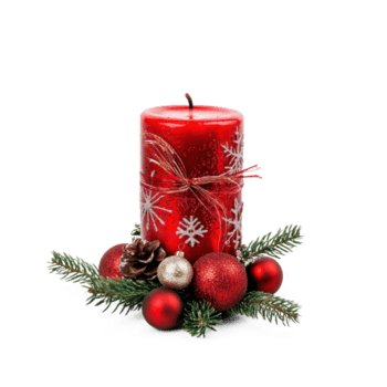 röd första advent ljus med jul dekorerad ornament främre se isolera på transparent bakgrund png