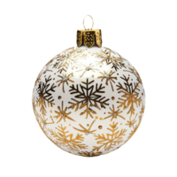 Christmas ball with elegant snowflakes pattern isolate on transparent background png