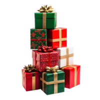 Christmas Presents stack isolate on transparent background png