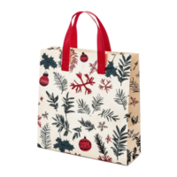 Shopping bag with Christmas pattern isolate on transparent background png