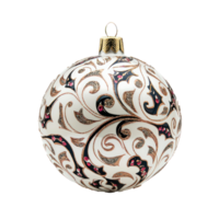 Elegant shiny Christmas Bauble with pattern isolate on transparent background png