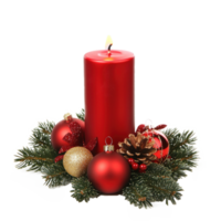första advent ljus med jul dekorerad ornament isolera på transparent bakgrund png