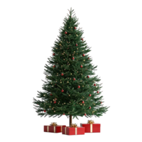 Kerstmis boom met presenteert onder voorkant visie isoleren Aan transparant achtergrond png