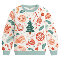 Christmas Sweetshirt with pattern isolate on transparent background png