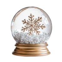 Snowflake inside snow globe front view isolate on transparent background png