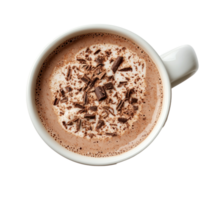 Hot cocoa mix top view isolate on transparent background png