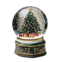 Chrismas Snow globe with christmas tree and presents in it isolate on transparent background png
