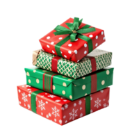 Christmas Presents stack isolate on transparent background png