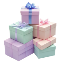 Pile of Gift boxes isolate on transparent background png