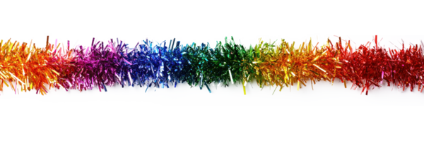 Rainbow tinsel isolate on transparent background png