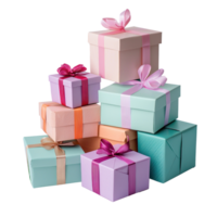 Pile of Gift boxes isolate on transparent background png