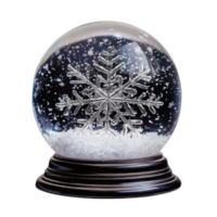 Snowflake inside snow globe front view isolate on transparent background png