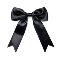 Black bow and ribbon isolate on transparent background png