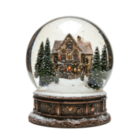 Empty Snow globe Christmas front view isolate on transparent background png