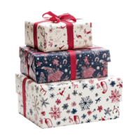 Christmas Presents stack isolate on transparent background png