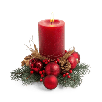 röd första advent ljus med jul dekorerad ornament främre se isolera på transparent bakgrund png