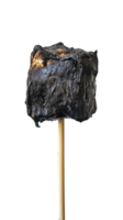 Burned marshmallow on stick isolate on transparent background png