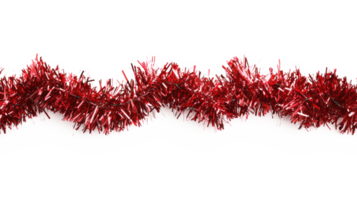 Red tinsel border frame isolate on transparent background png