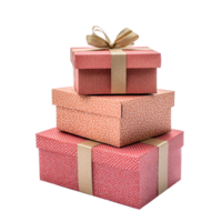 Gift boxes stack front view isolate on transparent background png