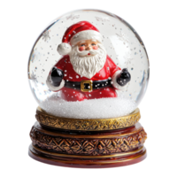 Santa Claus inside Snow Globe front view isolate on transparent background png