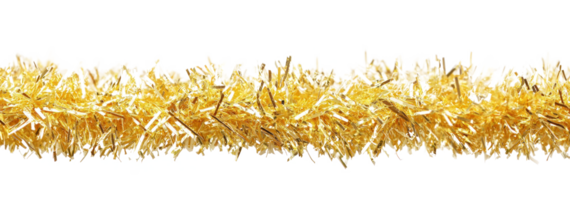 Gold tinsel isolate on transparent background png