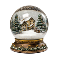 Empty Snow globe Christmas front view isolate on transparent background png