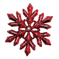 Shiny Red Christmas Snowflake isolate on transparent background png