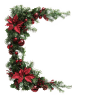 Weihnachten Girlande Ecke Vorderseite Aussicht isolieren auf transparent Hintergrund png