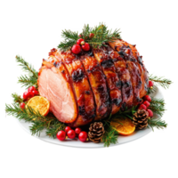Christmas ham front view isolate on transparent background png