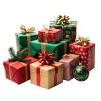 Christmas Presents front view isolate on transparent background png