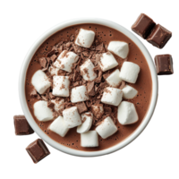 Hot cocoa mix top view isolate on transparent background png