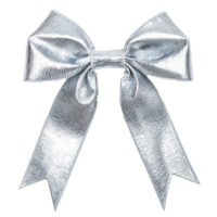 Silver bow and ribbon isolate on transparent background png