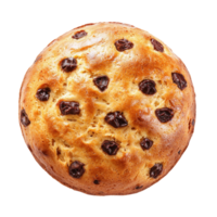 Panettone top view isolate on transparent background png