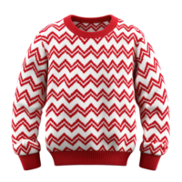 Red sweetshirt with white pattern 3D isolate on transparent background png