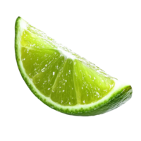 Freshly cut lime wedge ready for use in beverages png