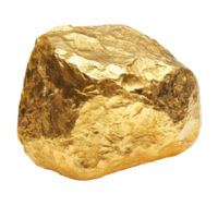 Large gold nugget displayed on white background png