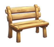 Wooden bench in a simple and rustic style png