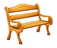 Wooden bench design in a simple style png