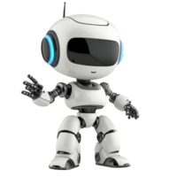 Robot with friendly design waving hello to viewers png