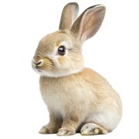 Cute rabbit sitting quietly on soft surface png