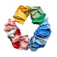 Colorful fabric in a circle png