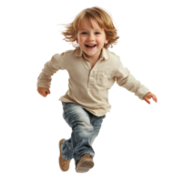 Happy child running with joy in playful spirit png